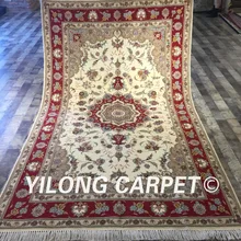 Yilong 5'x8' ручной работы персидский красный ковер Восточный медальон Шелковый шерстяной ковер(WY2027S5x8