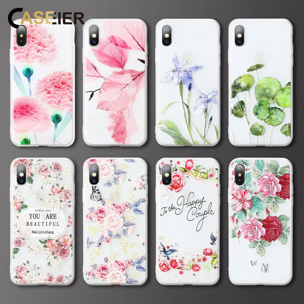 CASEIER тисненый чехол для телефона Huawei P20 Mate 20 10 Lite Pro Flower TPU мобильного 9 Nova 2 |