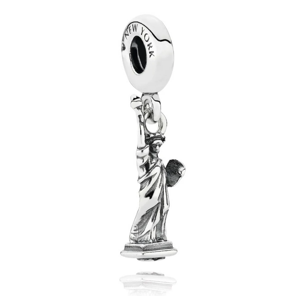 

Authentic 925 Sterling Silver Vintage Statue Of Liberty Pendant Hanging Charm Fit Pandora Bracelet Bangle DIY Jewelry Making
