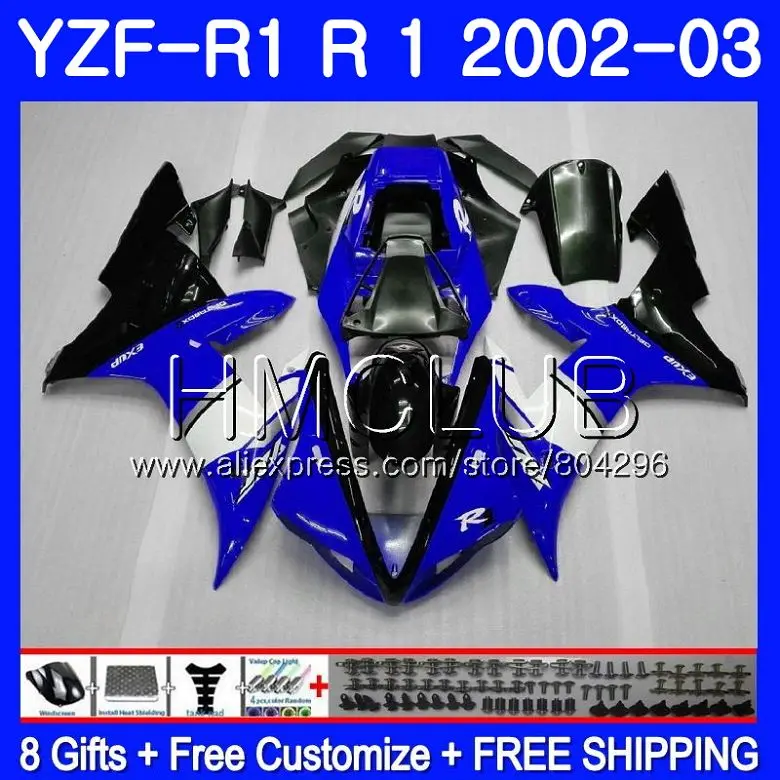 

Body Factory blue For YAMAHA YZF-1000 YZF R 1 YZF 1000 YZFR1 02 03 109HM.1 YZF1000 YZF R1 2002 2003 YZF-R1 03 02 Fairings Frame