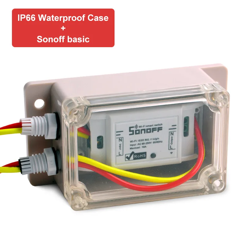 Использование IP66 водонепроницаемый чехол + sonoff основной беспроводной Wifi