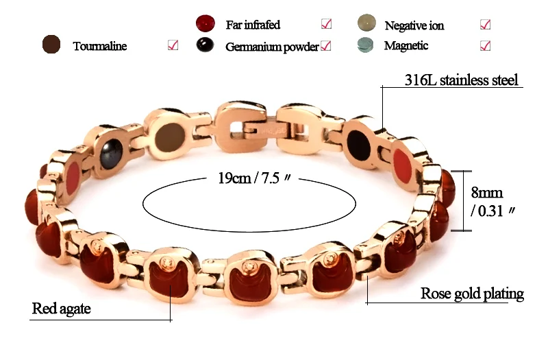 Модные ювелирные изделия из нержавеющей стали 316L био магнитотерапия браслет энергия здоровья браслет для элегантных женщин лучшие праздничные подарки