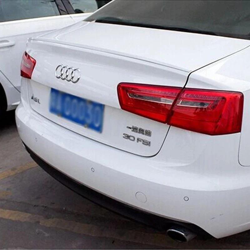 A6 C7 Modified S6 Style ABS Primer Rear Trunk Lip Spoiler Car Wing for