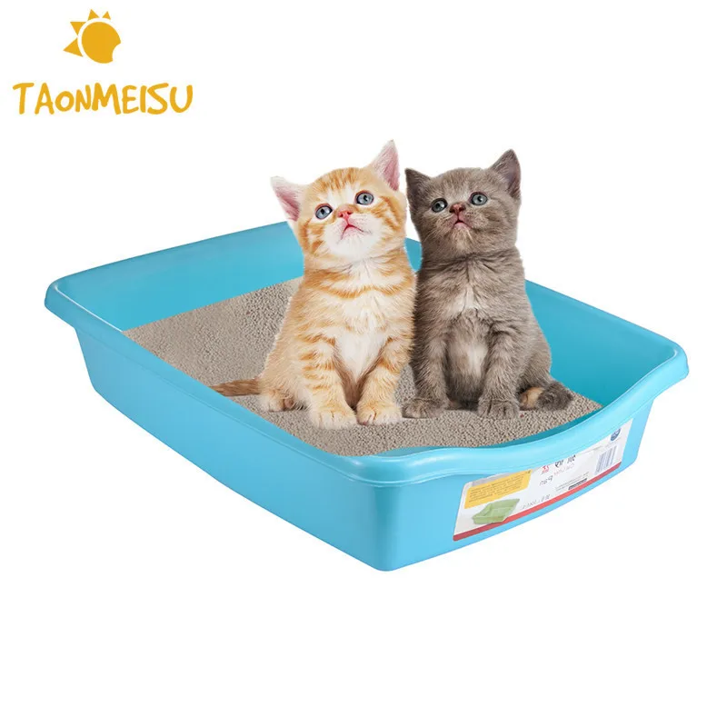 Blue Flat Bottom Pet Cat Litter Trays Smooth  Pet Toilet Training Wc Animal Toilet Restroom Tray Toilet Drop Shipping