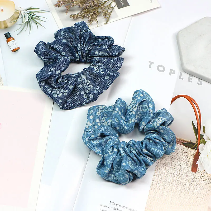 Adjustable Flower Blue Unique 1PC Cartoon Cowboy Star Hair Rope High Quality Scrunchie Ponytail Holder Light Color Elastic