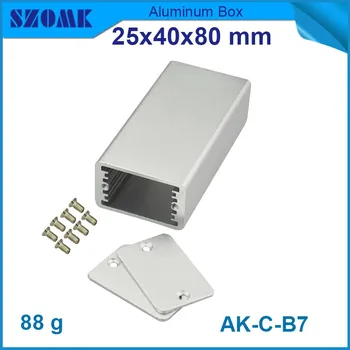 

10 pcs/lot metal small aluminum extruder enclosures electrical equipment supplies case custom project boxes 25(H)x40(W)X80(L)mm