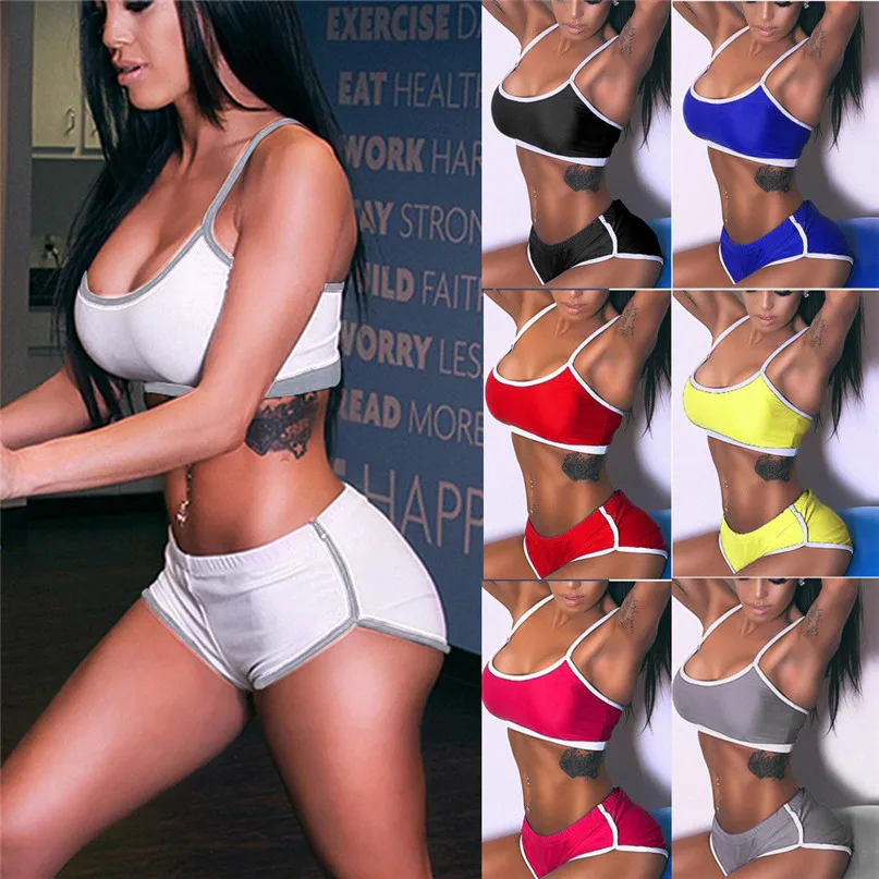 Women Sexy Yoga Set Fitness Running TShirt + Pants Breathable Gym Workout Clothes Compressed Yoga Leggings Sport Suit #3J#F (4)