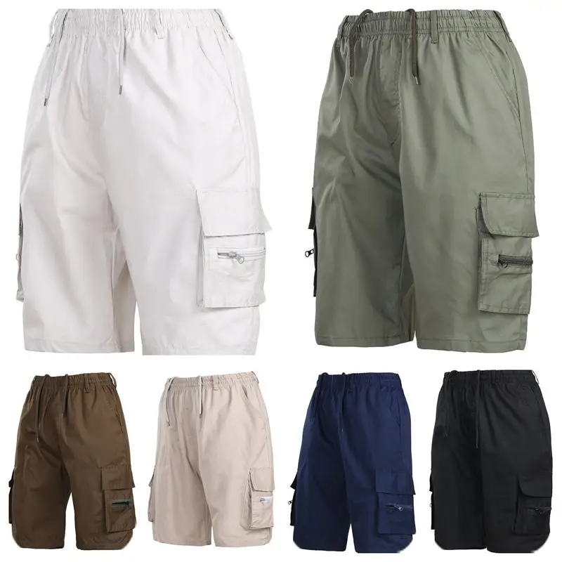 Мужчины мульти-карманные уличные шорты плюс размер летние свободные мужские короткие брюки повседневные спортивные шорты для спортзала