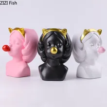 Креативный стиль Смола ваза Скульптура Портрет ваза цветочный горшок Ремесла настольные вазы предмет интерьера, украшение