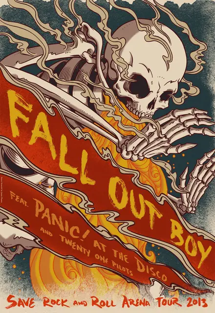 fall out boy rock band music star fabric poster decor in painting