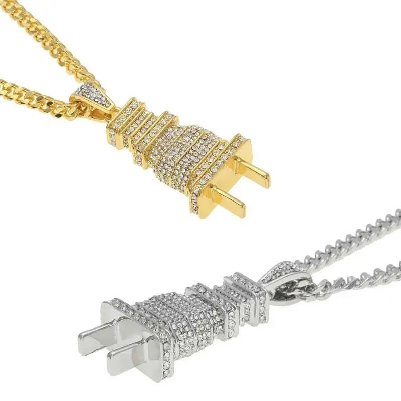 Мужское колье в стиле хип хоп с блестками|necklace chokers|crystal necklacegold silver |