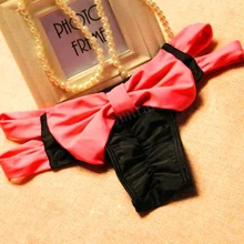 Для женщин лук нижней цветочный бикини Брюки для девочек пикантные Купальники для малышек стринги бразильский Плавание костюм багажник Плавание дно Трусики-брифы