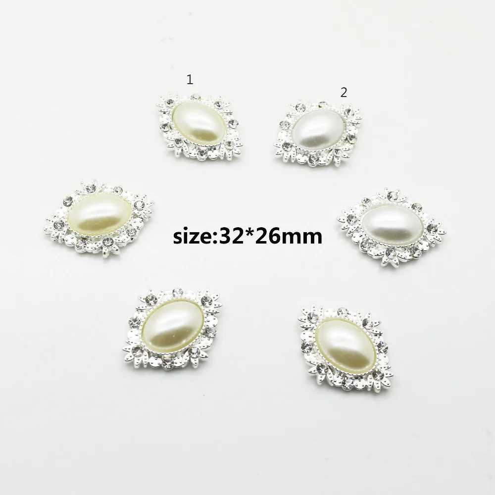 5 шт./лот 26*32 мм жемчужные свадебные diamond Пуговицы жемчужно-белый Стразы DIY