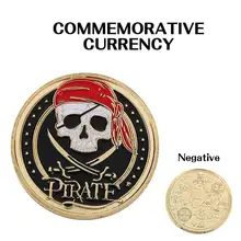 Памятная монета Пиратская позолоченная сувенирная монета украшения Женская мода любимая коллекция монета подарок