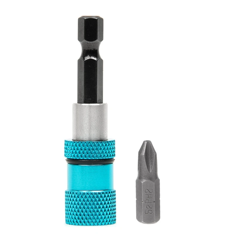 

60mm 1/4" Hex Shank Magnetic Drywall Screw Drills Screwdriver Holder With Bits