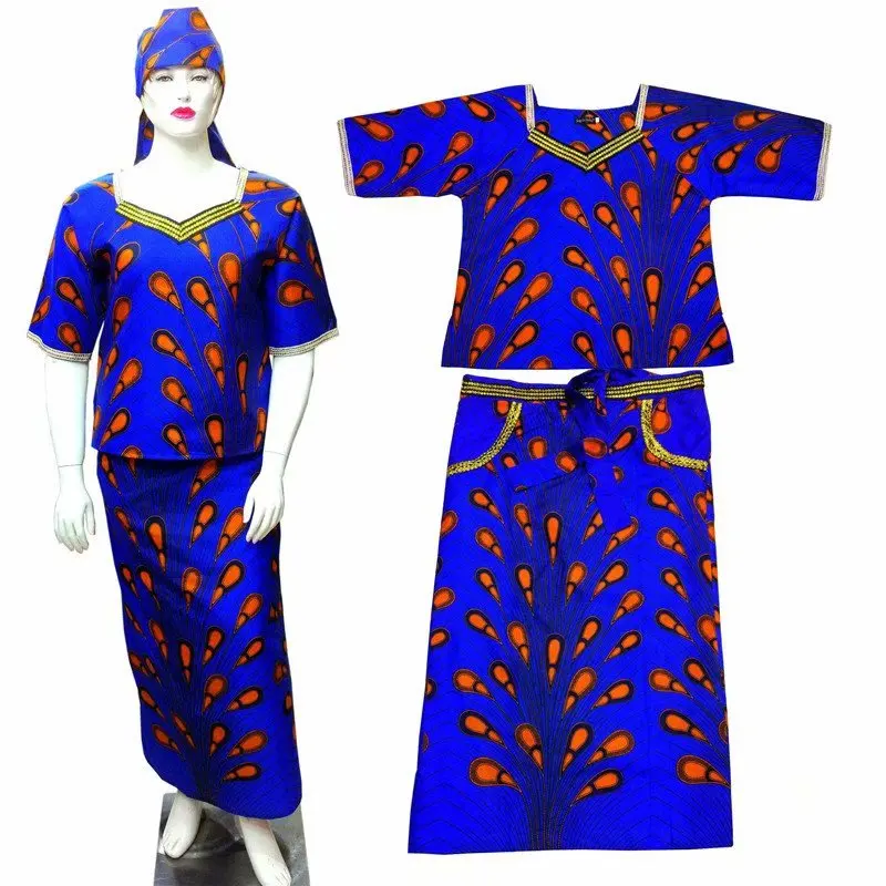 

2019 African clothing african dresses for women headwraps printed wax dress plus size beautiful gown 1719