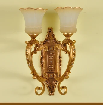 

European wall lamp. The hotel engineering double head stairs retro resin wall lamp