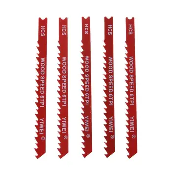 

5pcs Durable U-shank High Carbon Steel 6 TPI Reciprocating Saw Blade Cutter For Wood Jig Cutting