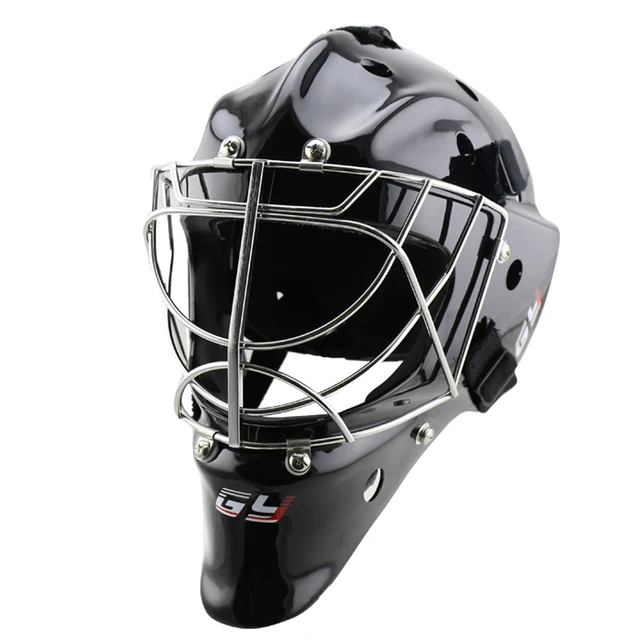 2018 free shipping BLACK/WHITE popular skates hockey goalie helmet with