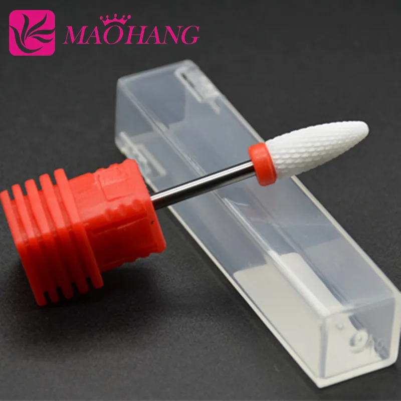 

2016 High quality 1pcs Fine Toothing nail art salon electric manicure machine drill Ceramic Flame bit nail drill Bit nail tools