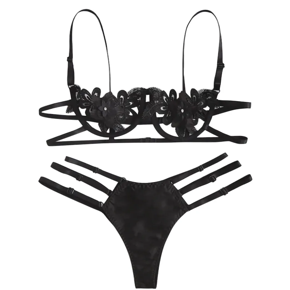 

Women Transparent Bra Underwear Set Lingerie Set Corset Lace Underwire Sleepwear Underwear Tops Briefs Ladies Underwear Set