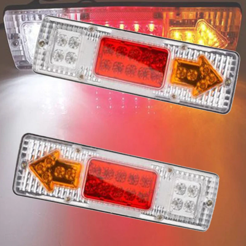 castaleca 12V 24V 1 Pair 19LEDs ATV Trailer Truck LED Tail Light font b Lamp b