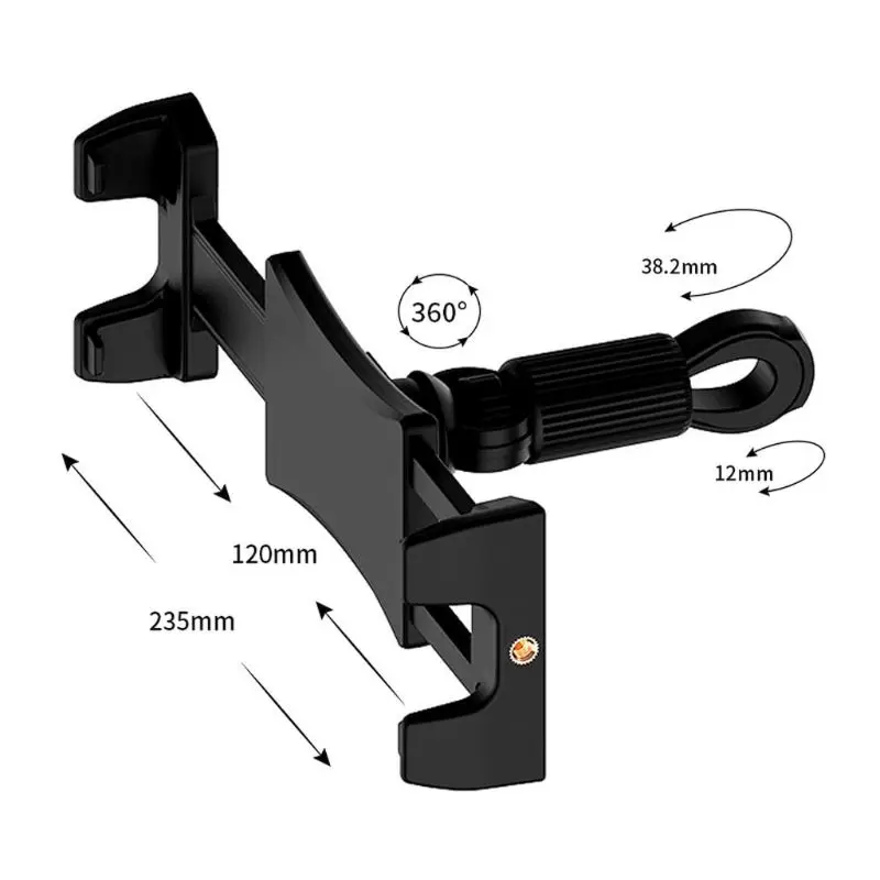  Universal 360 Rotated Car Headrest Bracket Back Seat Holder Mount for iPhone Samsung iPad Xiaomi Hu