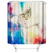 Trend shower curtain 180x180CM European style Sand painting butterfly flower waterproof bathroom shower curtain fabric polyester girl oil painting fabric bathroom shower curtain