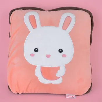 

2 in 1 Multi-function Orange Rabbit Plush Cushion, Kids Child Plush Blanket Pillow Gift Free Shipping