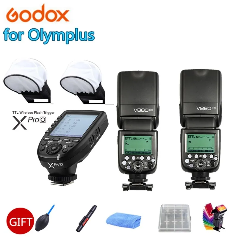 GODOX V860IIO Camera Flash Li-ion Battery 2.4G HSS Wireless TTL Light Speedlite + XPRO-O Transmitter for Olympus Panasonic | Электроника