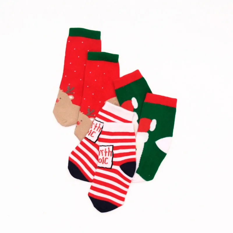 LAWADKA/подарок на Рождество, мягкие хлопковые носки для новорожденных девочек милые детские носки с рисунком носки для маленьких мальчиков и девочек от 0 до 5 лет