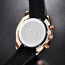 BENYAR Esporte Cronógrafo de Quartzo Dos Homens Relógios Marca De Luxo Alça de Silicone À Prova D’ Água Relógio Militar Homens Relógio Relogio masculino