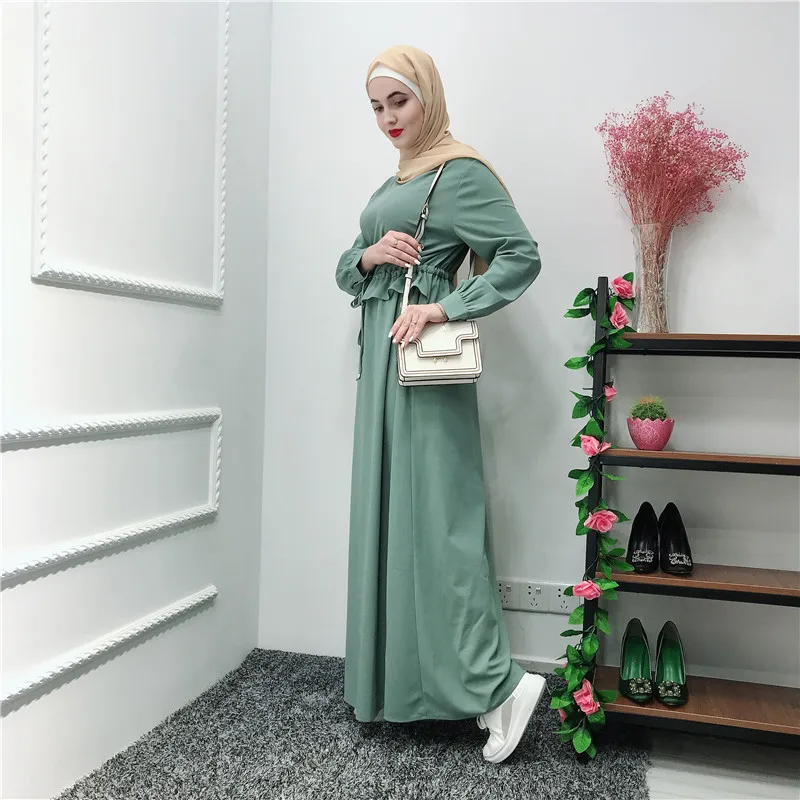 Модные оборки сшитые мусульманские abaya syari арабские женские шнурки тонкие