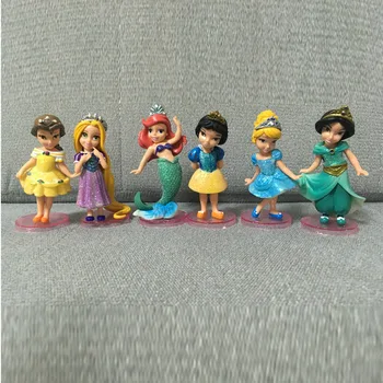 

Disney Princess Toys 6pcs/Set 9-10cm Snow White Ariel Cinderella Aurora Belle PVC Action Figures Child Girls Toys Gifts