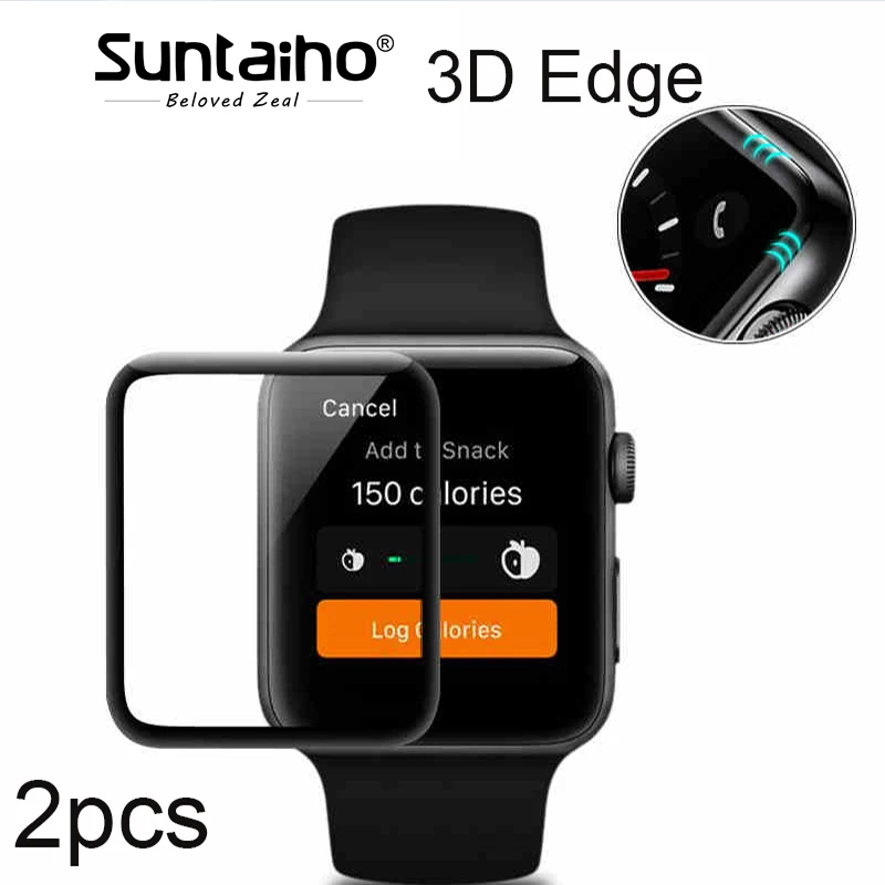 [1/2-Pack] Suntaiho 3D полное покрытие краев для apple watch 4 стеклянная пленка часы 4 40/44 мм Защитная пленка для apple Watch серии 1/2/3