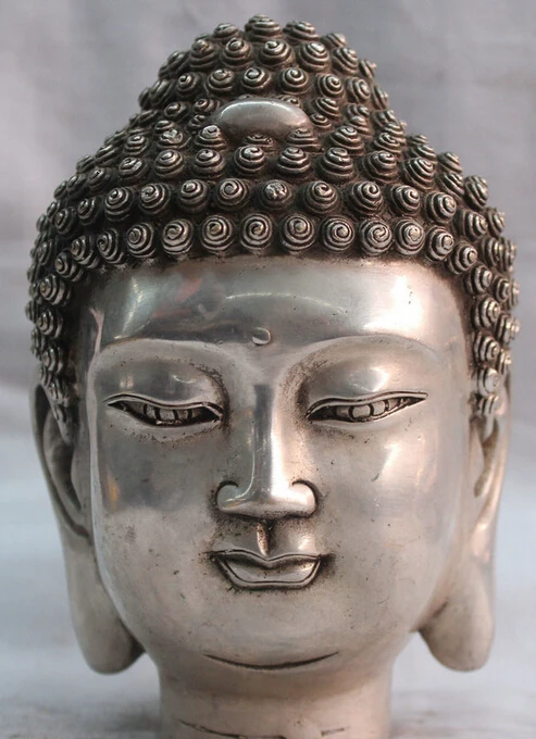 

Chinese Tibet Tibetan Buddhism Silver Shakyamuni Buddha Head Bust Statue Figure R0710 Discount 35%