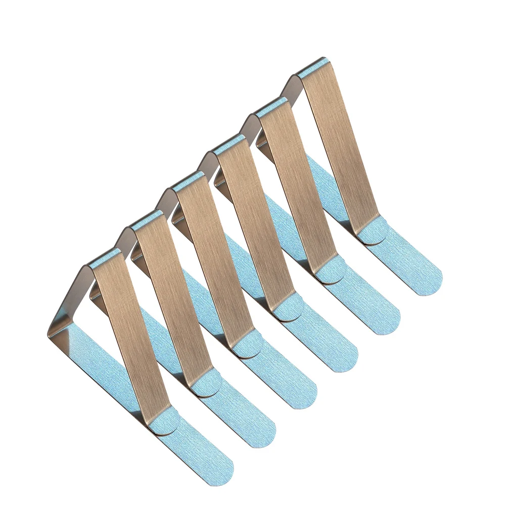 12Pcs Desk Table Cloth Tablecloth Cover Clip Clamp Holder Party practical Stainless Steel Suitable for family and restaurant