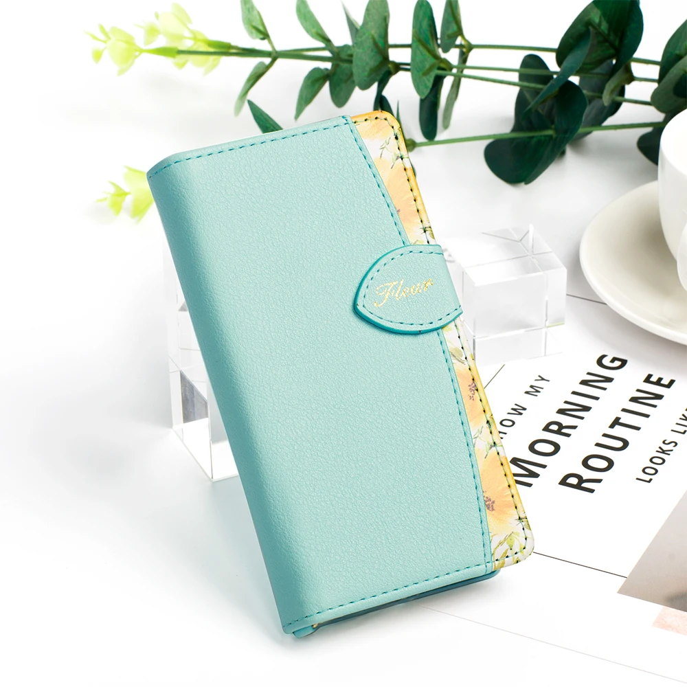 

wholesale 50 Pcs Floral Leather Wallet Case For iPhone 8