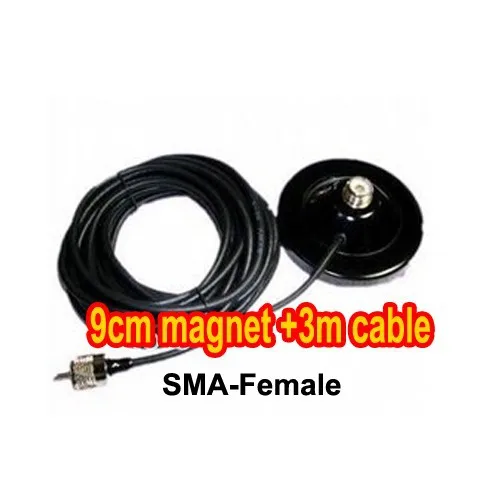

Diameter 9CM magnet 3M feeder cable SMA-Female Walkie Talkie Magnetic Antenna Base Free Shipping