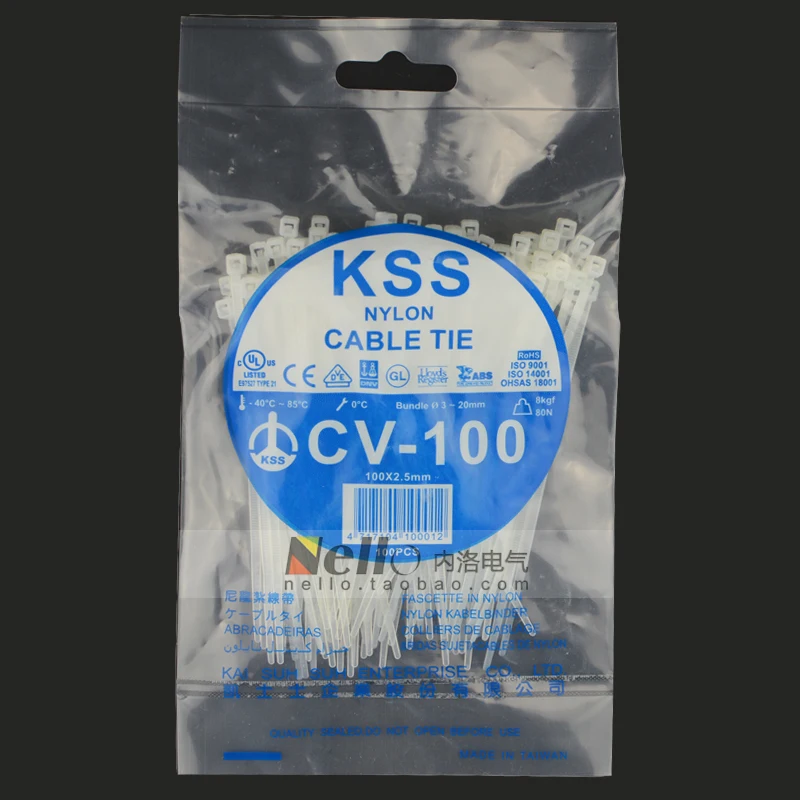 Genuine Taiwan KAI SUH SUH KSS Self locking nylon cable ties CV 100