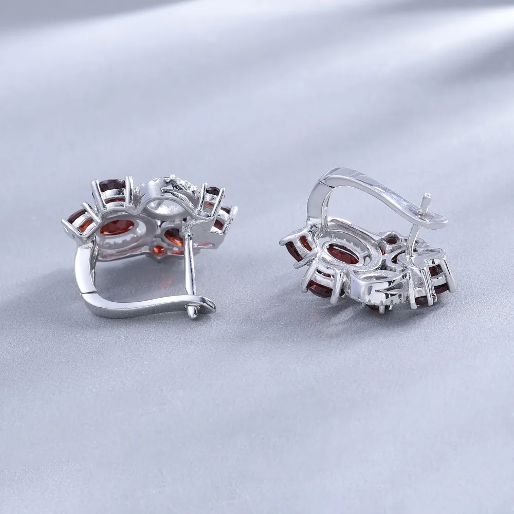 GEM'S балетные 925 пробы серебряные цветочные серьги 6.23Ct натуральный гранатовый камень серьги-гвоздики хорошее ювелирное изделие для женщин