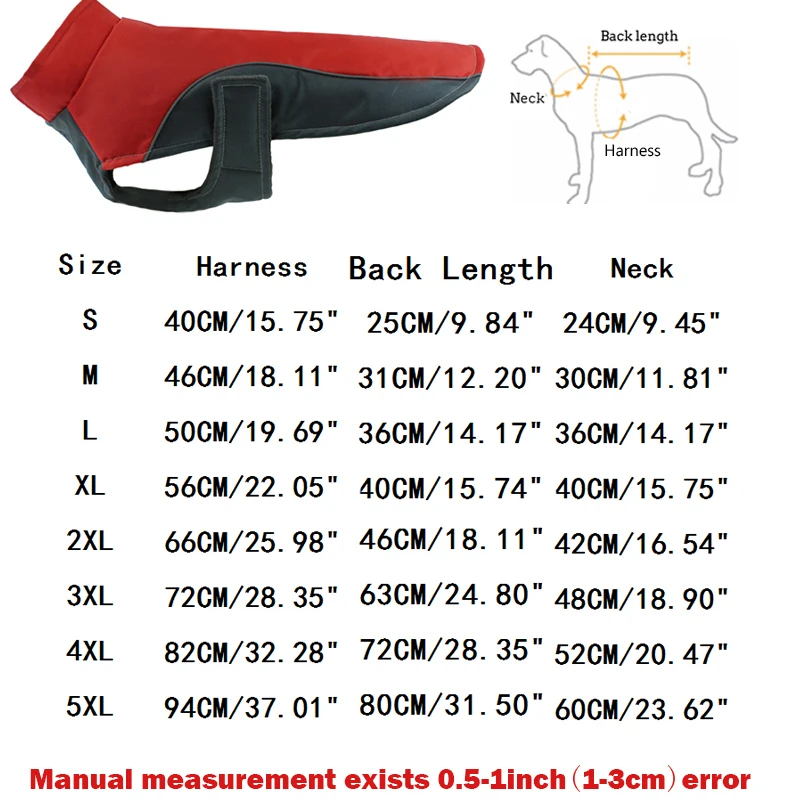 Красный/синий собака жилет куртка Водонепроницаемый Теплые Зимние Щенок Одежда Светоотражающие Pet свитер для Товары для собак S-5XL Ropa Para перро
