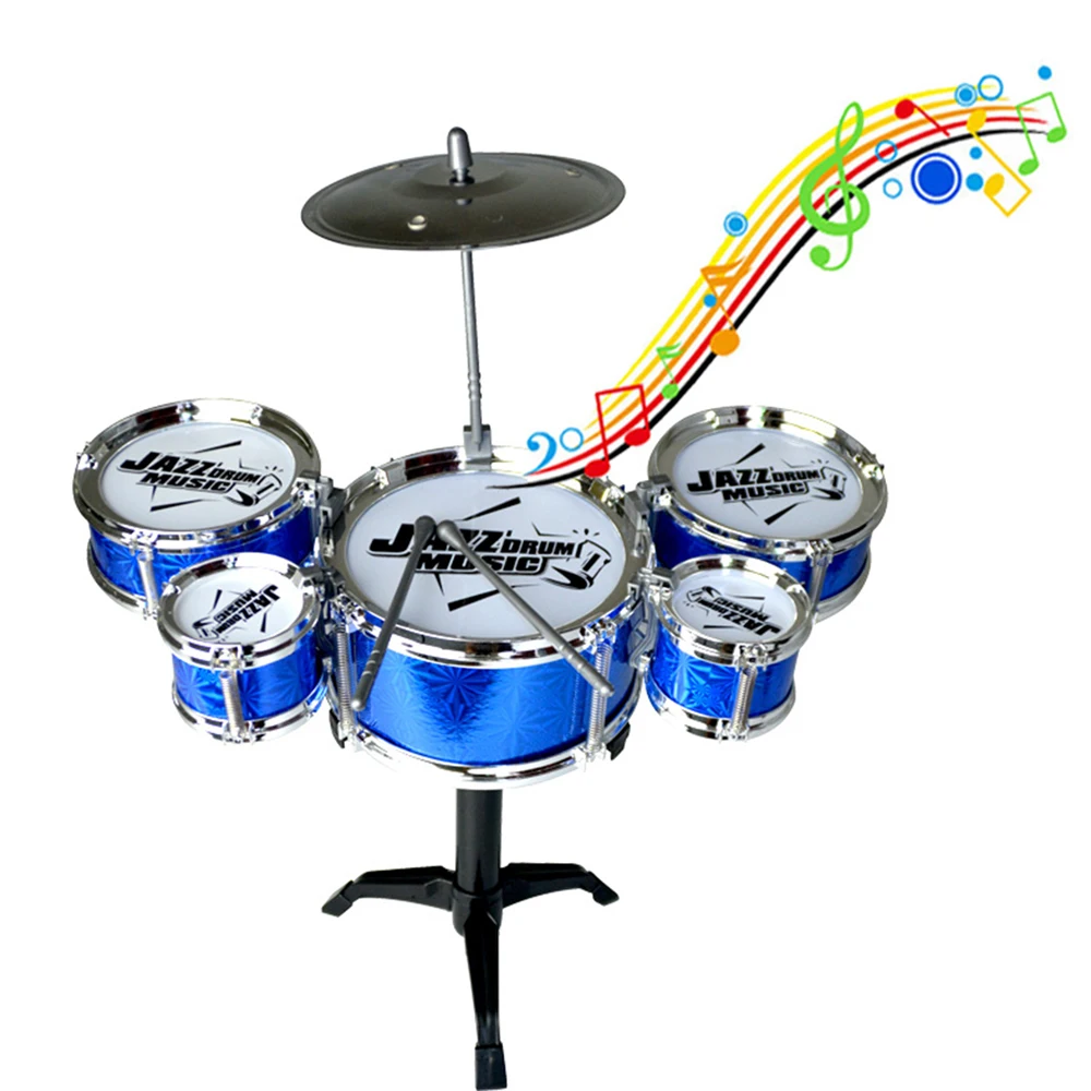 Новая имитация джазовой барабанной музыки с 5 Наборы барабанов Beat детский музыкальный инструмент игрушки для подарок для мальчиков девочек случайный цвет