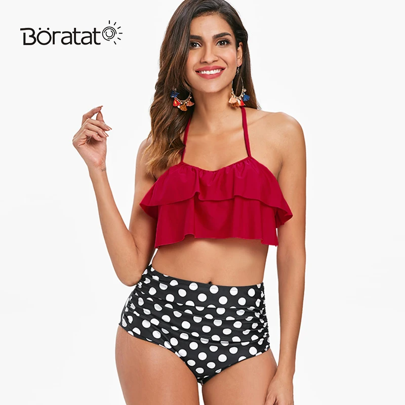 

High Waist Swimsuit 2018 Sexy Bikinis Women Swimwear Split Large Size Swimsuit Bikini Set Bathing Suits