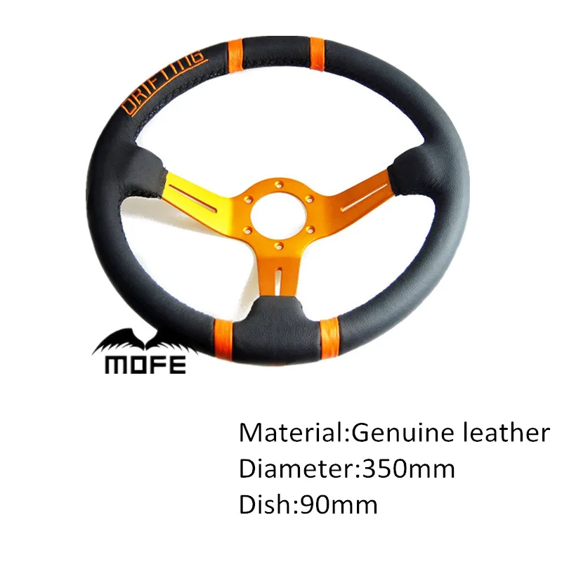 MOFE Racing СПЕЦИАЛЬНОЕ ПРЕДЛОЖЕНИЕ 350 мм Глубокий диск алюминий замша кожа логотип руль для спортивного автомобиля+ Роговая кнопка