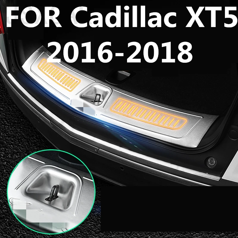 

stainless steel Exterior Interior Rear Trunk Bumper Scuff Plate Door Sill Auto Accessories FOR Cadillac XT5 2016-2018