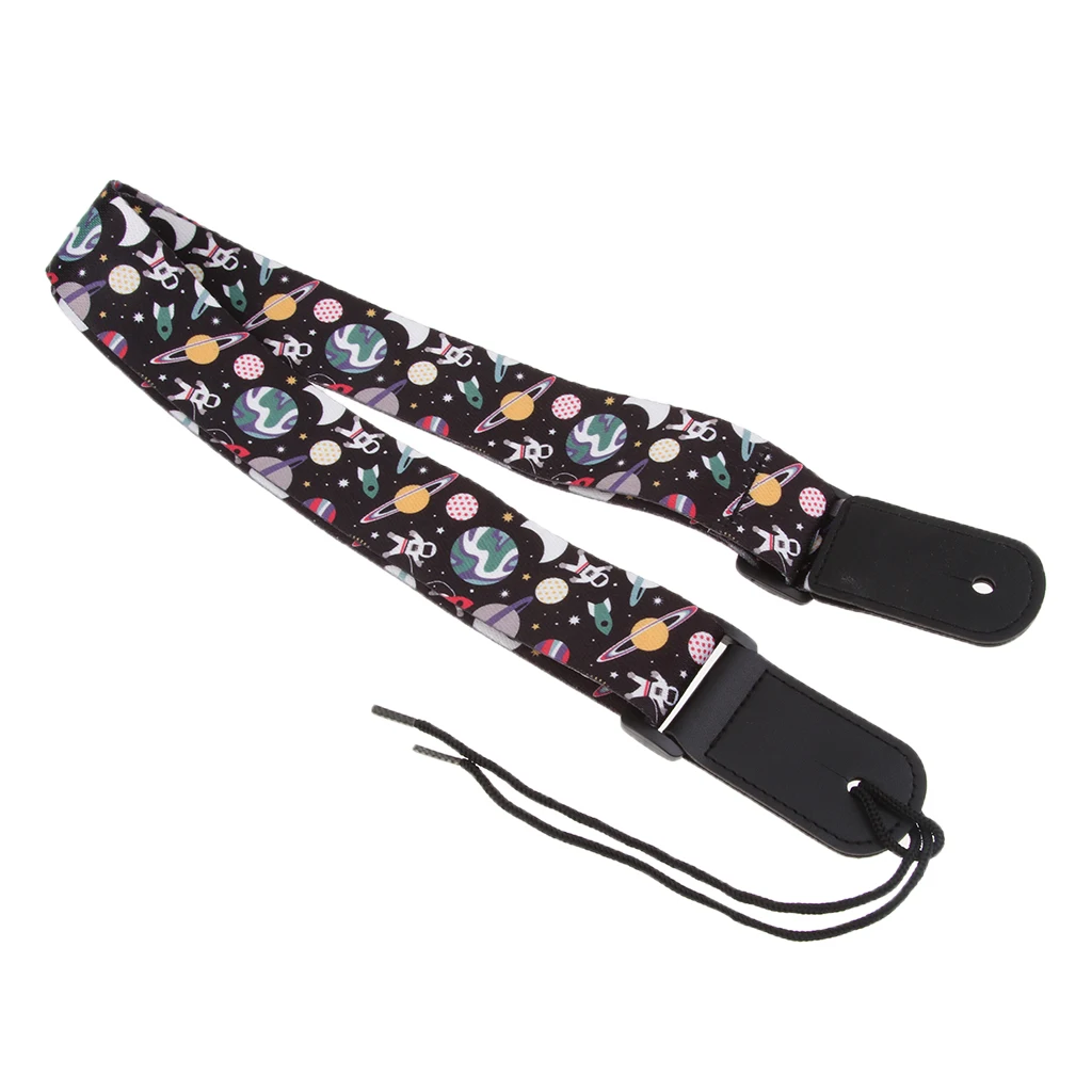 Tooyful Durable Cool Printing Pattern T/C Ukulele Shoulder Strap 4 String Guitar Belt Musical Instrument Accessory