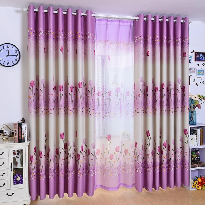 Новинка 2019 занавеска Cortinas Dormitorio милый тюльпан для спальни полуоконная
