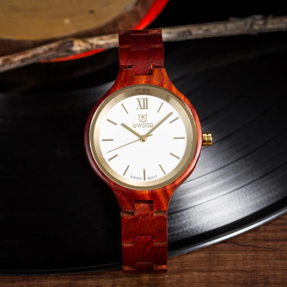 2016 UWOOD W3003B Women s font b Wooden b font font b Watch b font Quartz