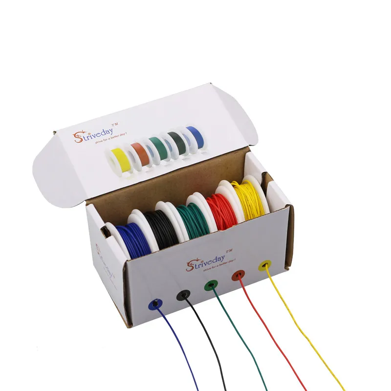 UL 1007 30awg 50 м/коробка провод для кабеля 5 цветов многожильные провода смешанный